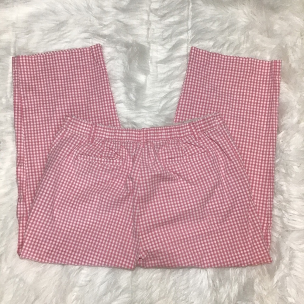 Mountain Lake Women’s Pink White Checkered Pants Straight Wide Leg - Picture 3 of 4